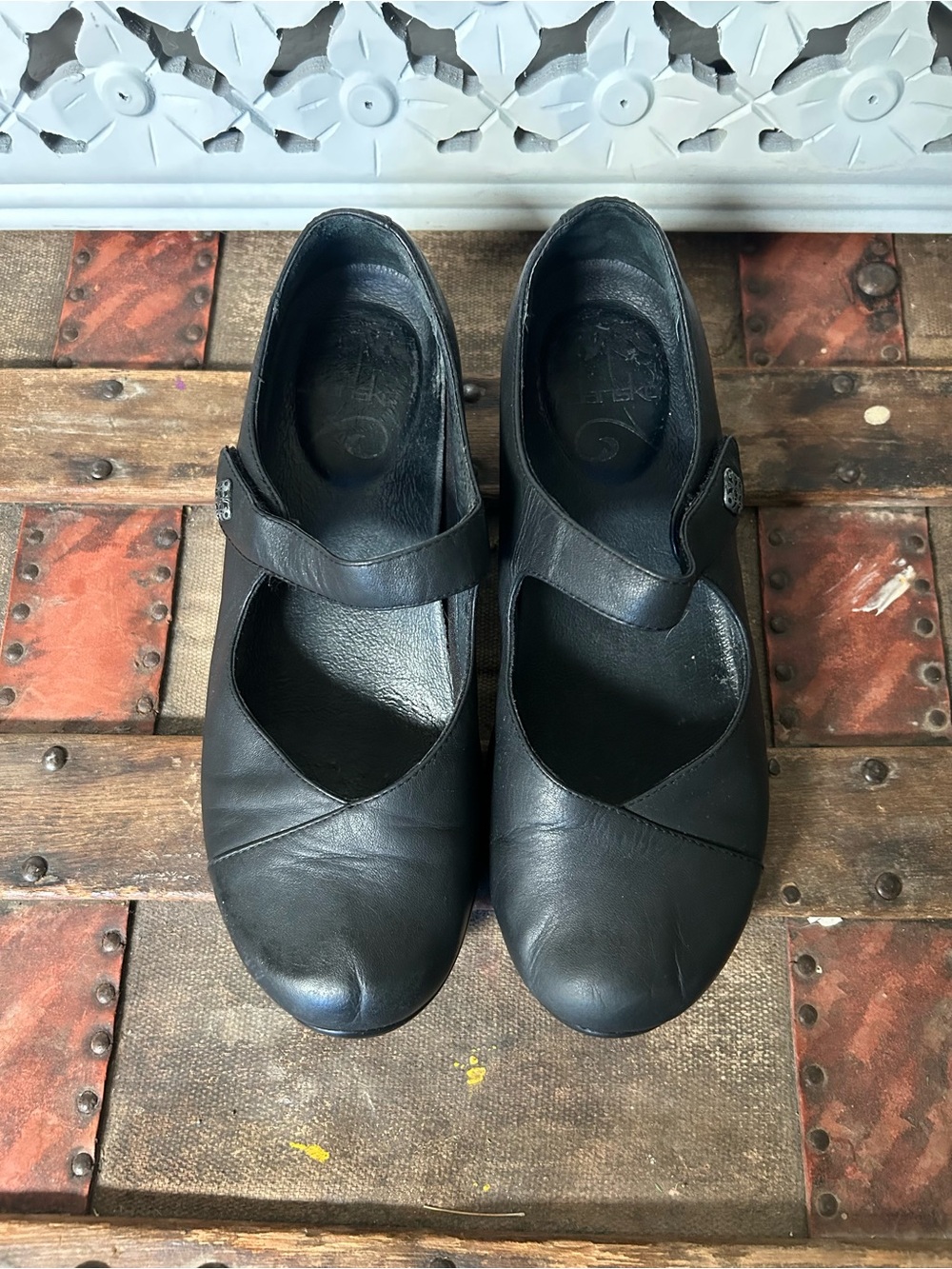 Dansko Black Leather Mary Jane Comfort Shoes EU 37 US 6.5-7